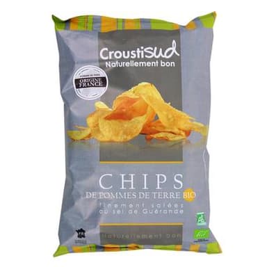Croustisud Chips de pomme de terre Bio, 100g