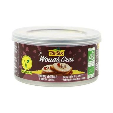 Tartex Wouah gras bio, alternative 100% végétale au foie gras, 125g