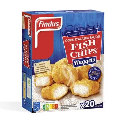 Findus Nuggets de Colin d'Alaska MSC façon Fish and Chips, 20x24,5g