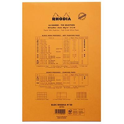 3037920201009 - Rhodia - Un Bloc-notes 21 x 31,8 cm grands carreaux N°20