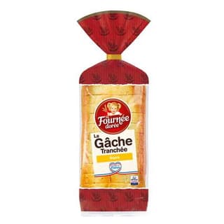 Fournée Dorée La gâche brioche tranchée au sucre, 14 tranches - 500g