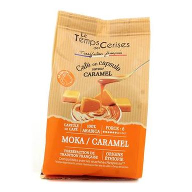 Le Temps des Cerises Capsule Café saveur Caramel, 10 capsules