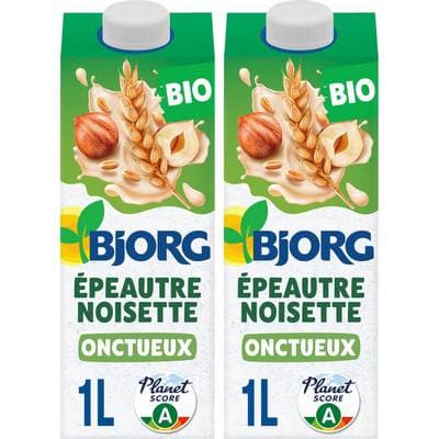 Bjorg Épeautre Noisette Onctueux Boisson Végétale Bio, Lot de 2x1l