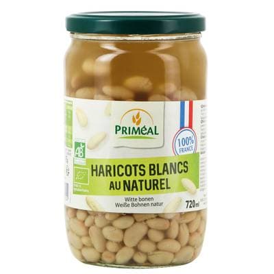 Priméal Haricots blancs bio origine France en bocal, 720ml