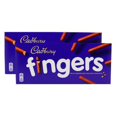 Cadbury Biscuits chocolat au lait finger, Lot de 2x114g