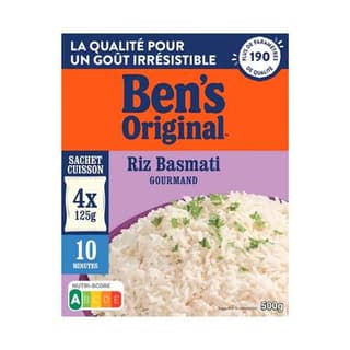 Ben's Original Riz Basmati Gourmand en Sachets Cuisson, 4x125g