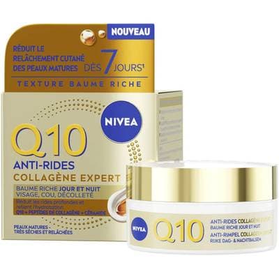 Nivea Baume riche jour et nuit Q10 Anti-Rides Collagène Expert, 50ml