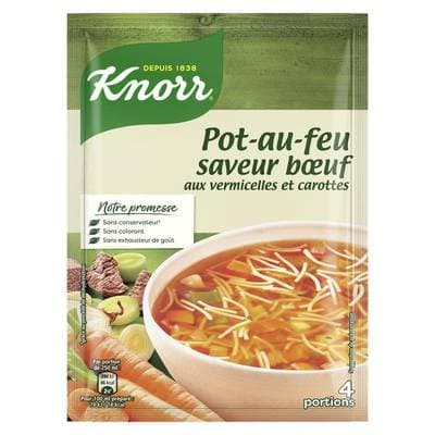 Knorr Soupe pot-au-feu Saveur Boeuf aux Vermicelles déshydratée, 55g