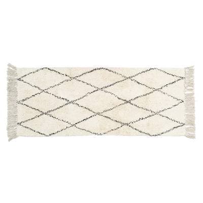 Arvix Tapis de bain coton à franges BERBERE XL, 120 x 50 cm