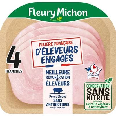 Fleury Michon Jambon Supérieur, 4 tranches - 140g