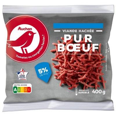 Auchan Viande hachée pur boeuf 5% mg, 400g