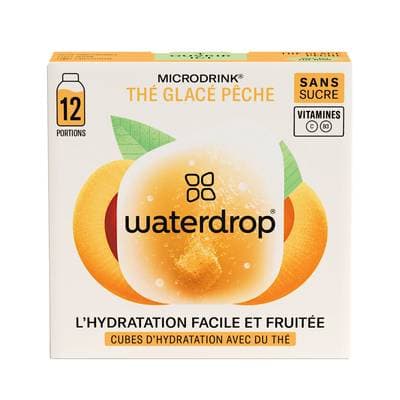 Waterdrop Cubes d'hydratation saveur thé glacé pêche - 12 cubes, 25g