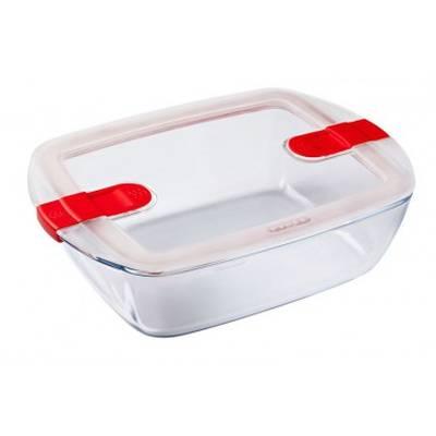 3426470279611 - Pyrex Cook & Heat - Plat en verre rectangulaire avec couvercle spécial micro-ondeseat