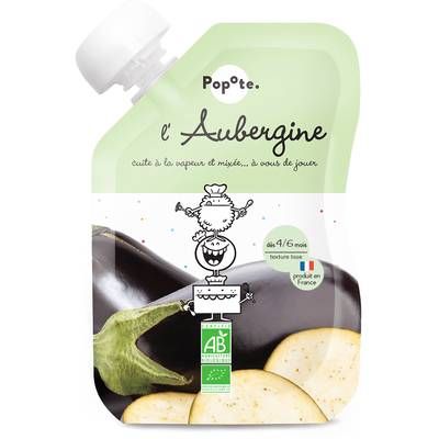 Popote Aubergine Bio Gourde Bébé Dès 4/6 mois, 120g