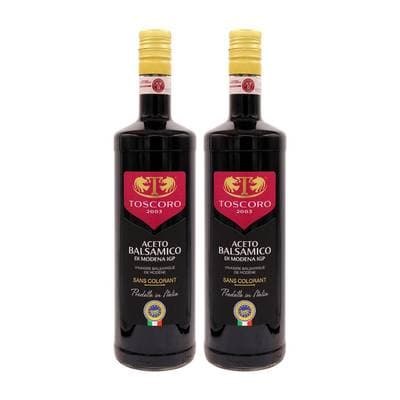Toscoro Vinaigre balsamique de Modene IGP, Lot de 2x1L