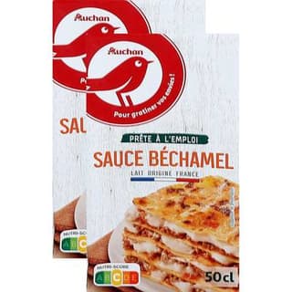 Auchan Sauce béchamel UHT, Lot de 2x50cl
