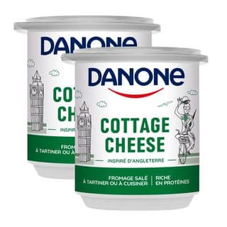 Danone Cottage cheese - Fromage salé à tartiner ou cuisiner, Lot de 2x150g