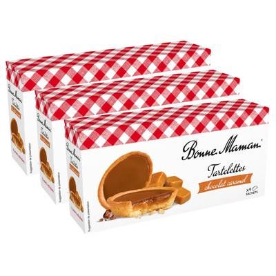 Bonne Maman Tartelette Chocolat Caramel, Lot de 3x135g