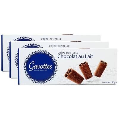Gavottes Crêpe dentelle chocolat au lait, Lot de 3x90g