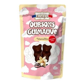 FORTWENGER Oursons Guimauve vanille chocolat noir, 100g