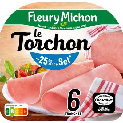 3095758050015 - Fleury Michon - Jambon Le Tranché Fin Torchon Taux de Sel Réduit