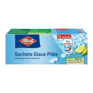 Albal Sachets glace Pilée, 15 sachets