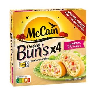 McCain Bun 's jambon 4 fromages oignons, 460g