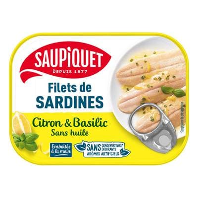 Saupiquet Filets de Sardines Citron et Basilic, 100g