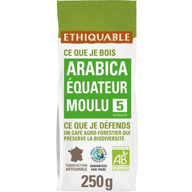 Ethiquable - Commerce Equitable Café moulu Arabica Bio d'Equateur, 250g