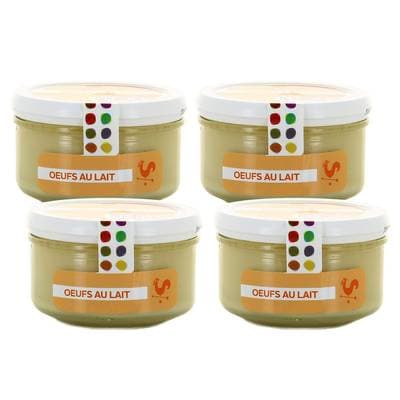 Les Petites Laiteries Petit Pot d'Oeufs au Lait - Lait de vache pasteurisé, Lot de 4x125g