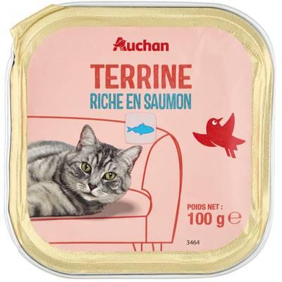 3596710542116 - Auchan - Barquette Terrine riche en saumon pour chat