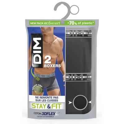 3610860739216 - Dim - 2 Boxers Homme 3D Flex Noirs
