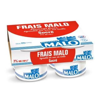 Malo Fromage frais sucré 40%mg, 4x100g