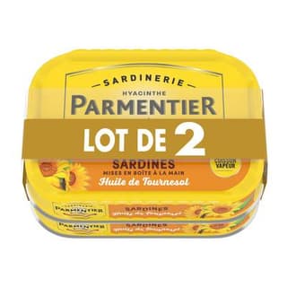 Parmentier Sardines à l'huile de tournesol, 2x135g