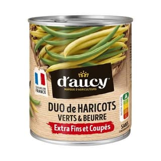 D'aucy Duo Haricots Verts et Haricots Beurre, 455g