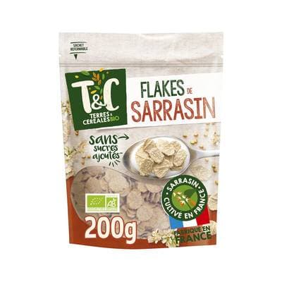 Terres et Céréales Bio Flakes de Sarrasin sans sucres ajoutés bio, 200g
