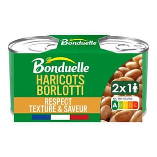 Bonduelle Haricots Borlotti fraîchement récoltés en conserve, 2x125g
