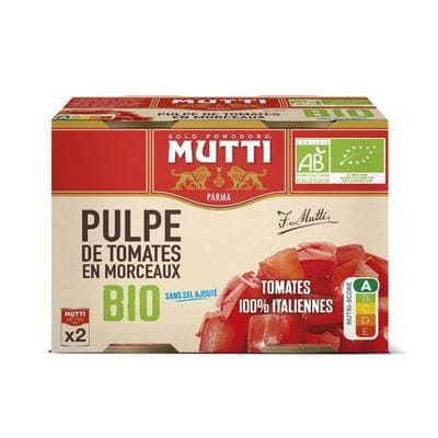 Mutti Pulpe de Tomates en Morceaux Bio, 2x400g
