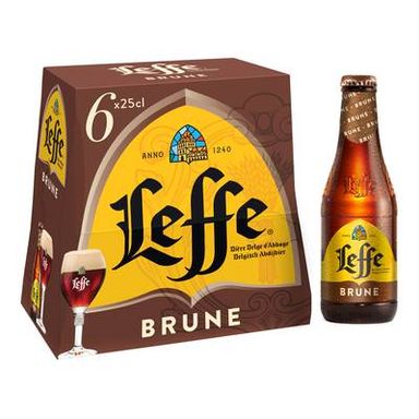 Leffe Bière brune d'Abbaye 6.5°, 6x25cl
