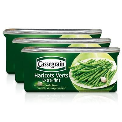 Cassegrain Haricots verts extra-fins, Lot de 3x110g