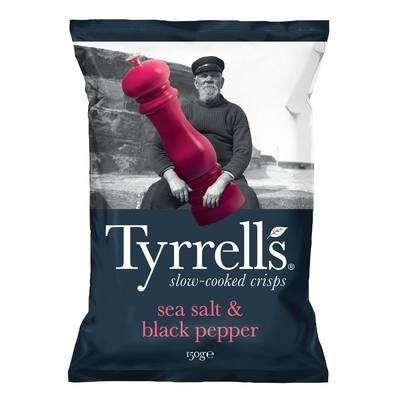 Tyrrell's Chips au sel de mer et au poivre noir concassé, 150g