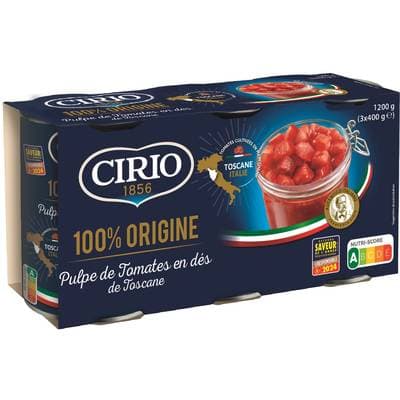 Cirio Pulpe de tomate en dés de Toscane, 3x400g