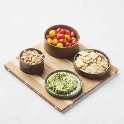 Point virgule Planche de service Tapas en acacia avec aimants, 33x33x2 cm