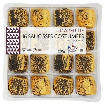 Mix Buffet Saucisses Feuilletées Moutarde Pavot, 16 pièces - 250g