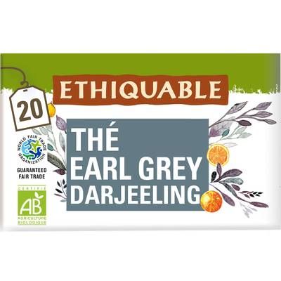 Ethiquable - Commerce Equitable Thé Earl Grey Bio d'Inde - 20 sachets, 36g