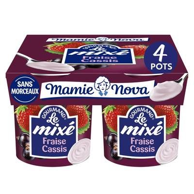 Mamie Nova Yaourts mixés fraise cassis, 4x135g