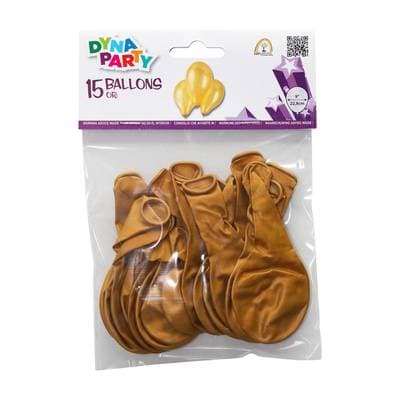 Dyna Party Ballons Or baudruche, 15 ballons
