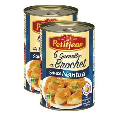 Petitjean 6 Quenelles de Brochet Sauce Nantua, Lot de 2x400g