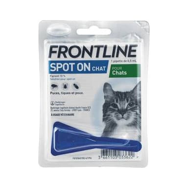 Frontline Pipette anti-tiques et anti-puces Spot On pour chat, 1 pièce