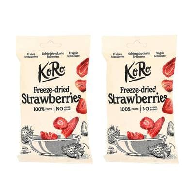 Koro Fraises lyophilisées bio, Lot de 2x20g